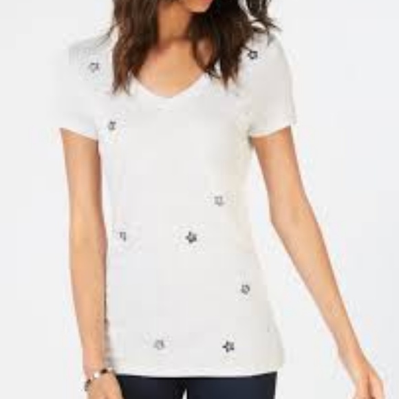 I.N.C. Embellished Star T-Shirt, - Picture 1 of 1